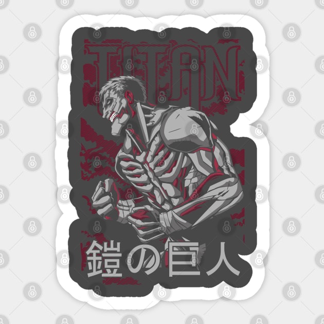 Reiner Braun Armored Titan Anime Artwork Sticker by Otaku Vibes